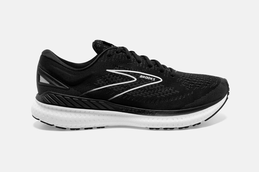 Brooks Running Shoes - Glycerin GTS 19 Road Mens - Black/White - XGS-782915